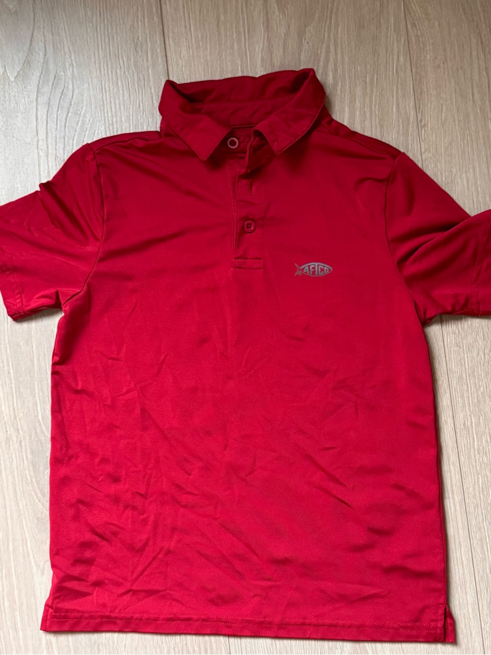 AFTCO Boys Red Short-Sleeve Polo